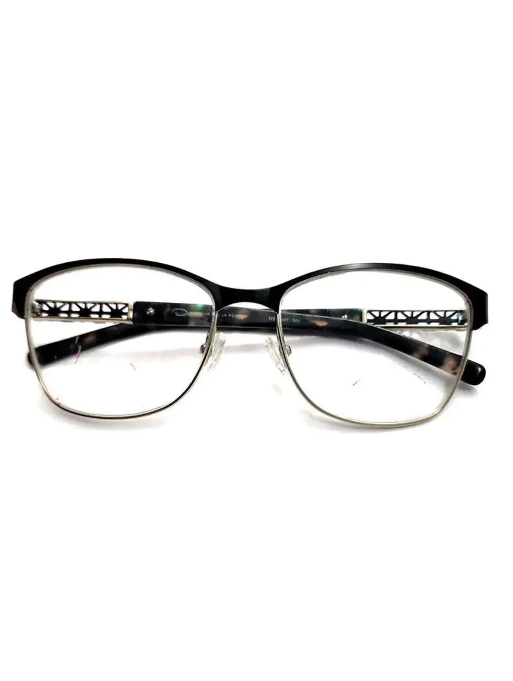 Oscar De La Renta OSL467 001 Black Metal Silver Eyeglasses 53-16 135